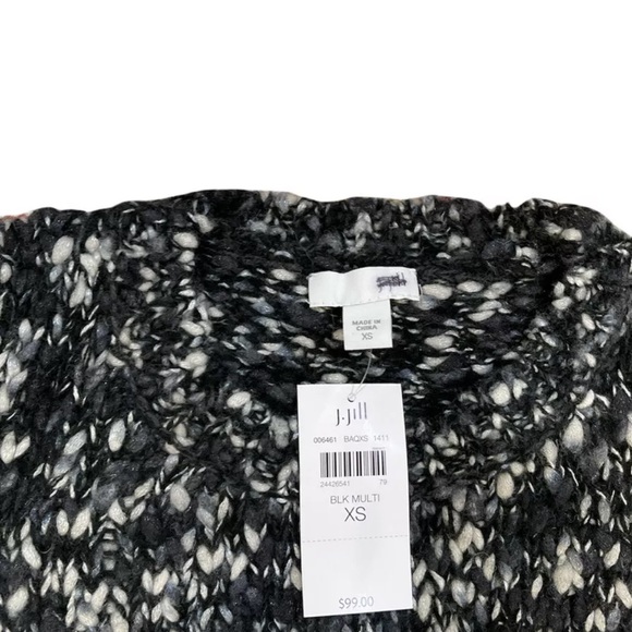 J. Jill NEW Women's size XS Textured Tweed Pullover Sweater Black Multi MSRP $99 - Picture 2 of 4